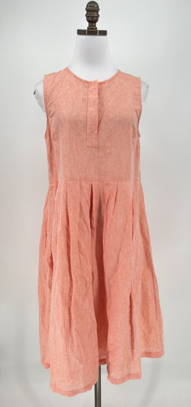 Vintage Gorman Orange Linen Sleeveless A Line Dress Sz 10